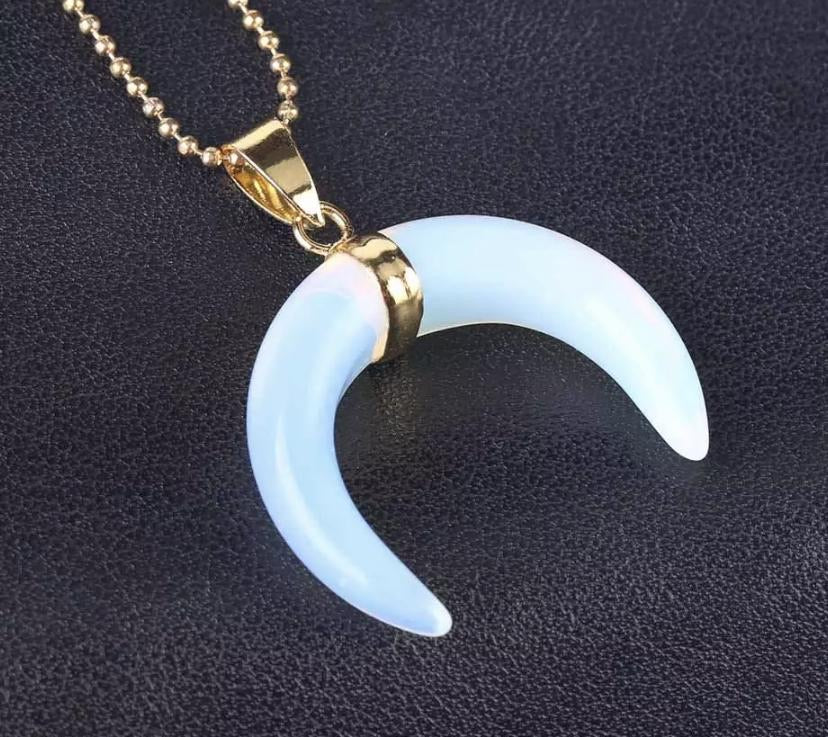Opalite Crescent Necklace
